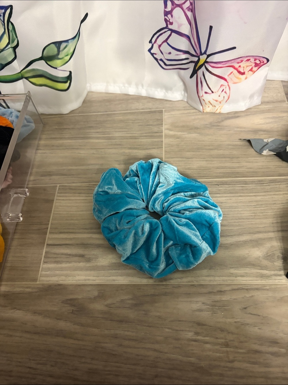 Plush Velvet Hair Scrunchie - Teal